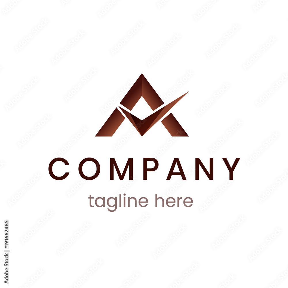 Abstract modern logo template. Icon for business company. Creative branding symbol with tagline isolated.