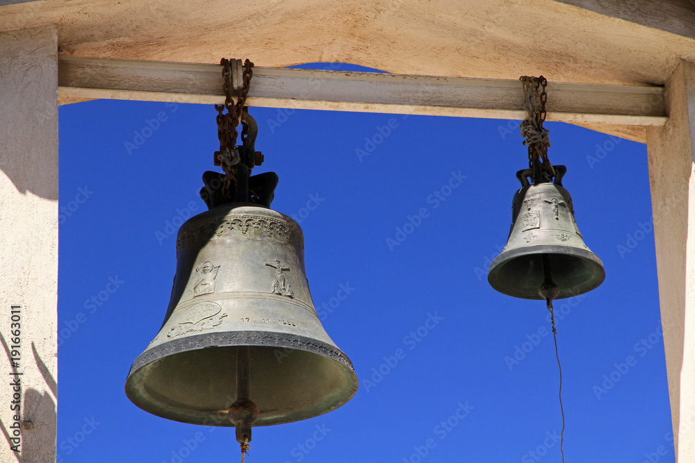 Bells, byzantine church in Athens, Greece