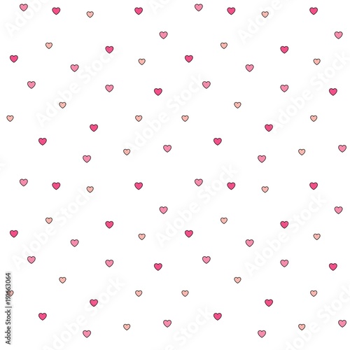 Fototapeta Naklejka Na Ścianę i Meble -  Seamless polka dot pink hearts pattern