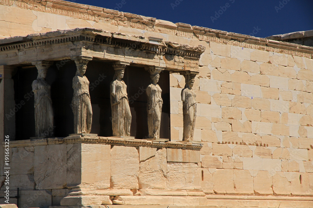 Fototapeta premium The Porch of the Caryatids, Erechtheion or Erechtheum, Acropolis of Athens in Greece