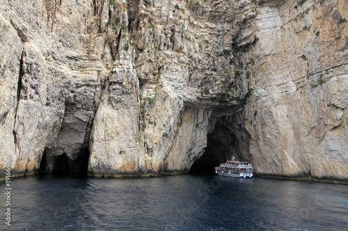 Cliffs and sea caves, Paxos Island, Greece © bayazed