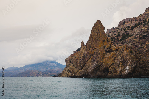 Sea landscape with majestic mountains © glebchik