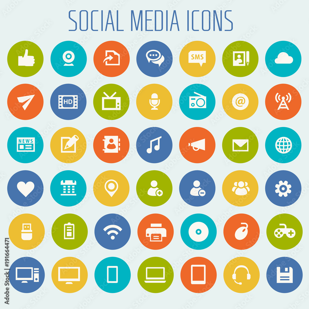 Big Social Media icon set Big Social Media icon set