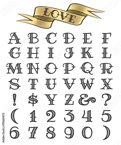 Hand drawn Tattoo Font