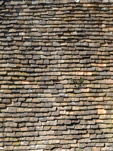 Old red roof tile background pattern