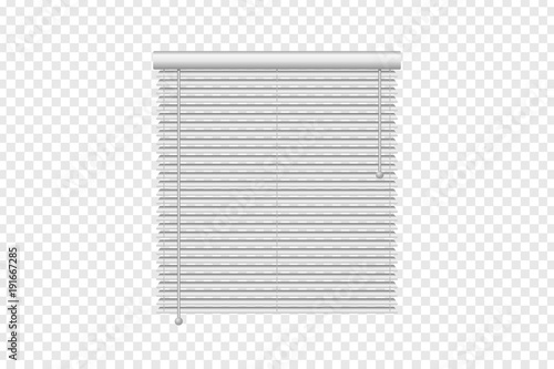 Vector realistic isolated vertical window blinds for decoration and covering on the transparent background. Concept of home interior and window shutters. photo