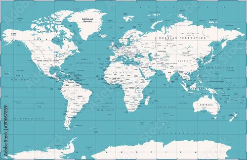 Political Vintage World Map Vector