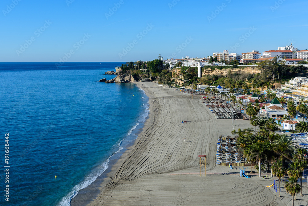 Burriana beach, Nerja, Malaga, Spain.