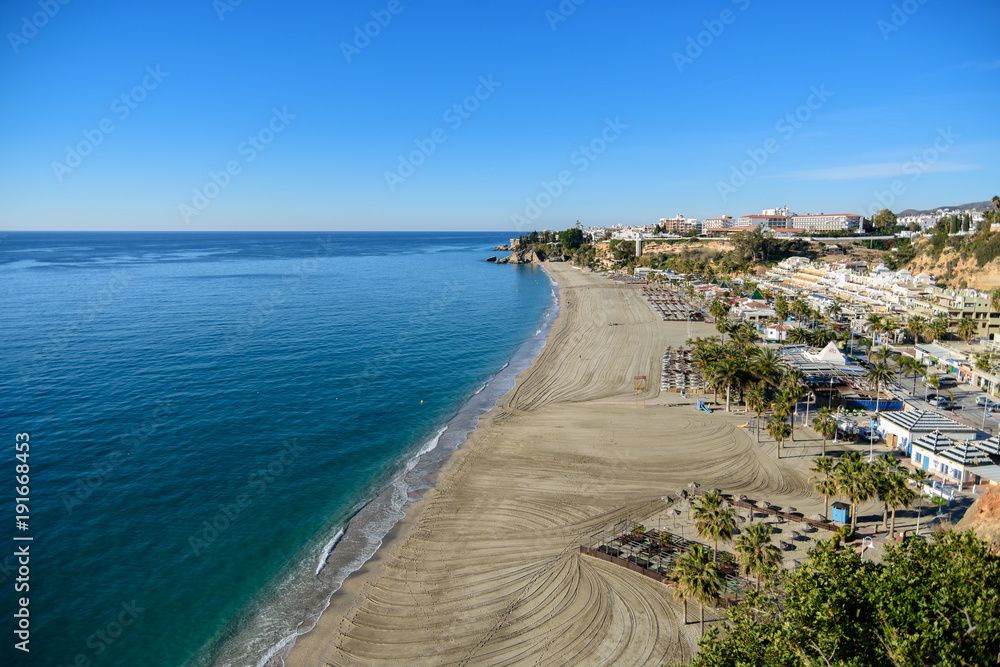 Burriana beach, Nerja, Malaga, Spain.