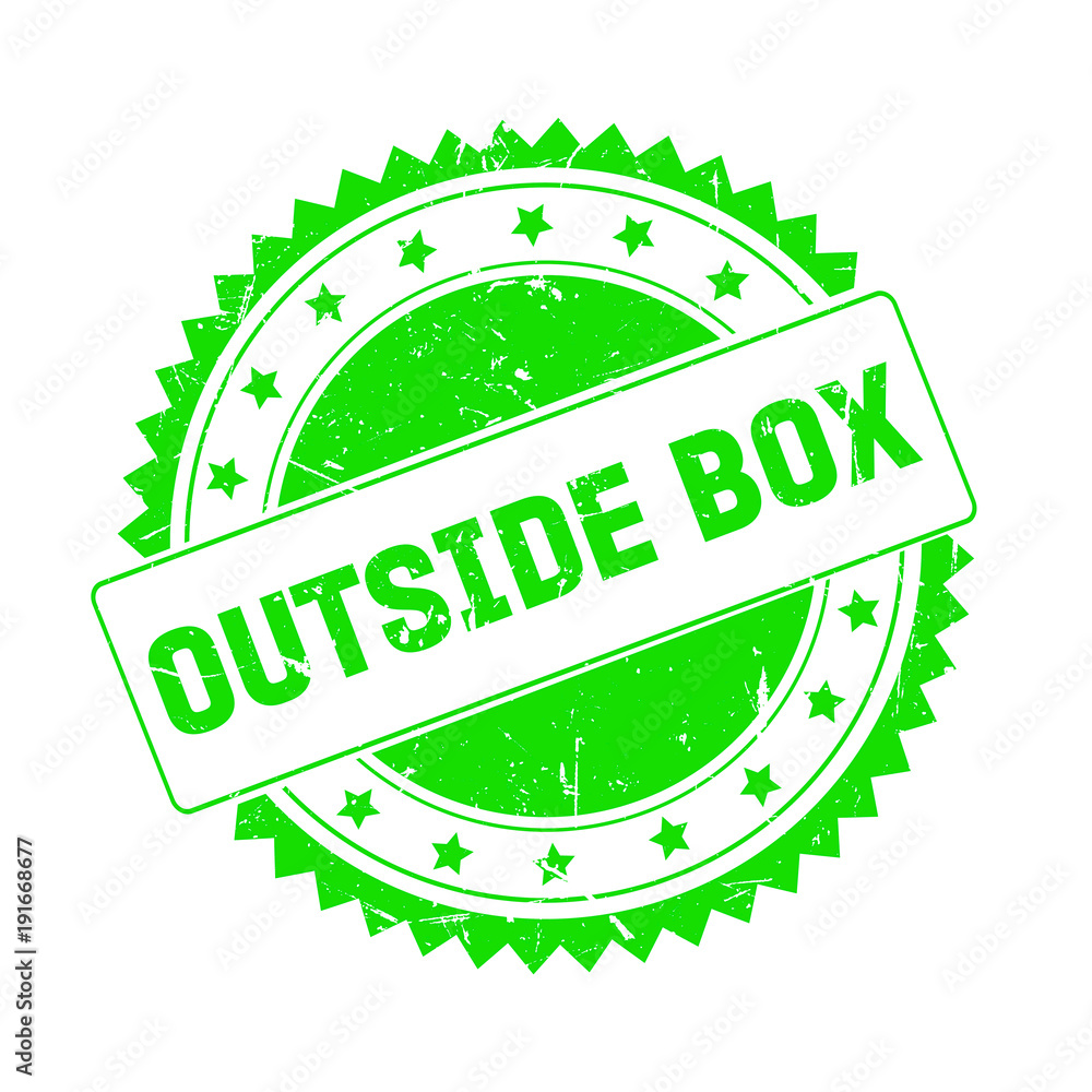 Outside Box green grunge stamp isolated Outside Box green grunge stamp isolated
