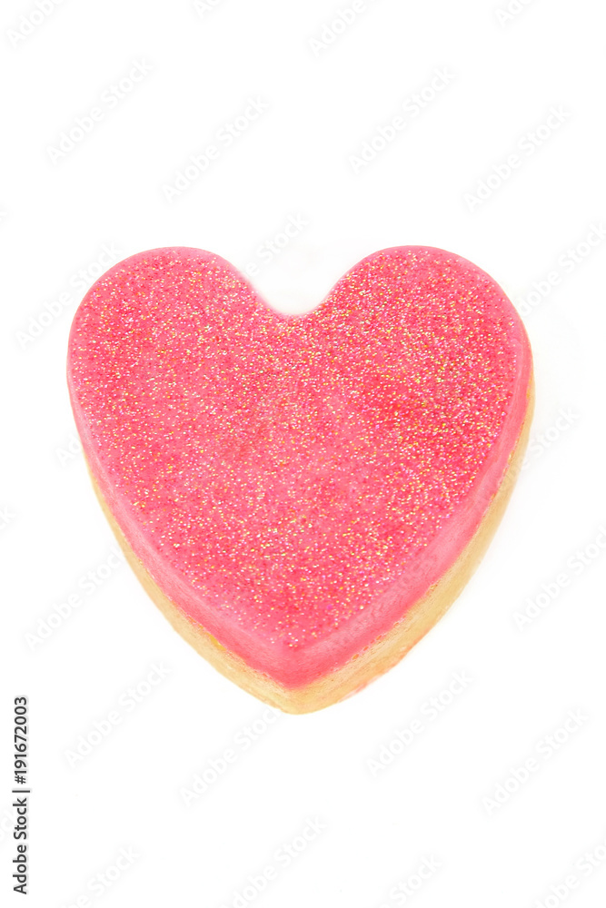 Fototapeta premium Handmade soap in the form of heart isolated white background.