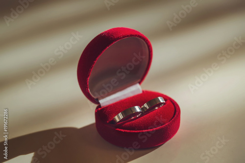 Two wedding rings in nice red box © alas_spb