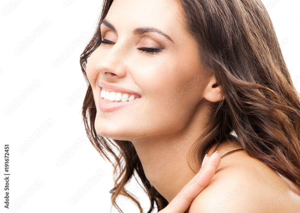 Portrait of beautiful woman, on white Portrait of beautiful woman, on white