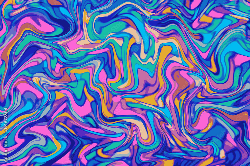Pink blue digital marbling. Abstract marbled backdrop. Liquid paint abstraction.