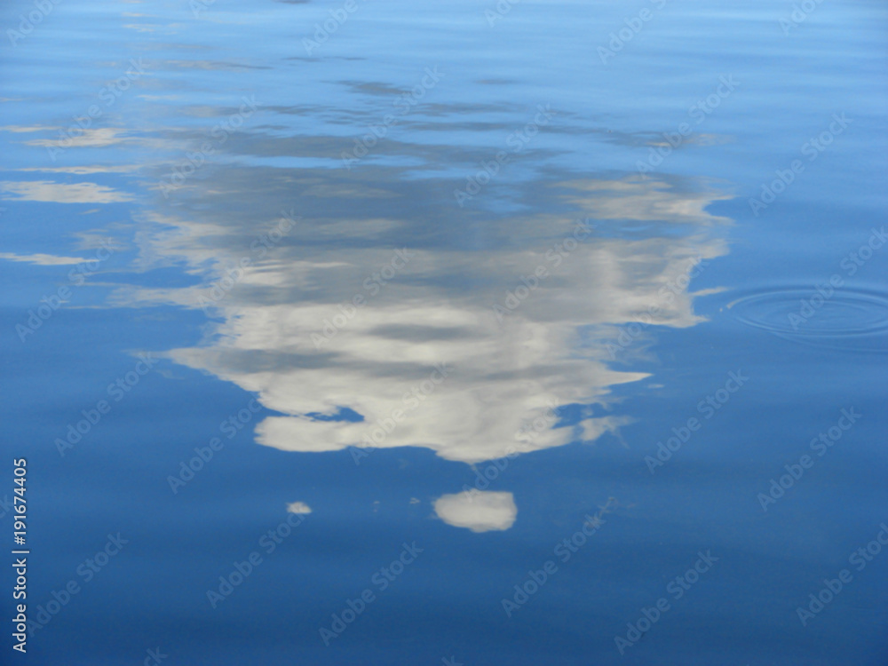 Cloud reflection on water ripple surface. Abstract background Cloud reflection on water ripple surface. Abstract background