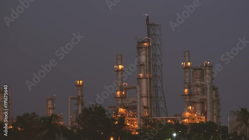 Wallpaper Mural Gas turbine electrical power plant at dusk with twilight support all factory in industrial Estate Torontodigital.ca