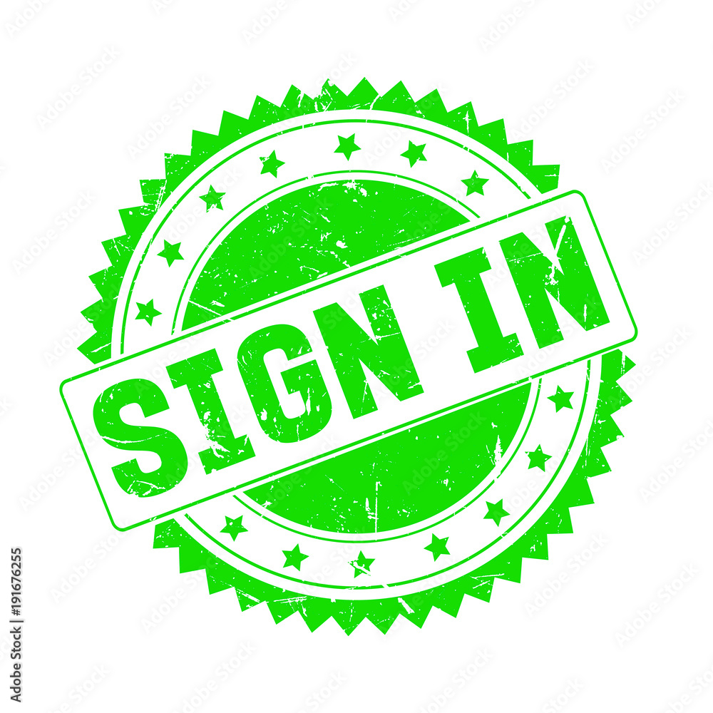 Sign In green grunge stamp isolated Sign In green grunge stamp isolated