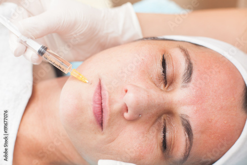 close up of a young woman having mesotherapy treatment
