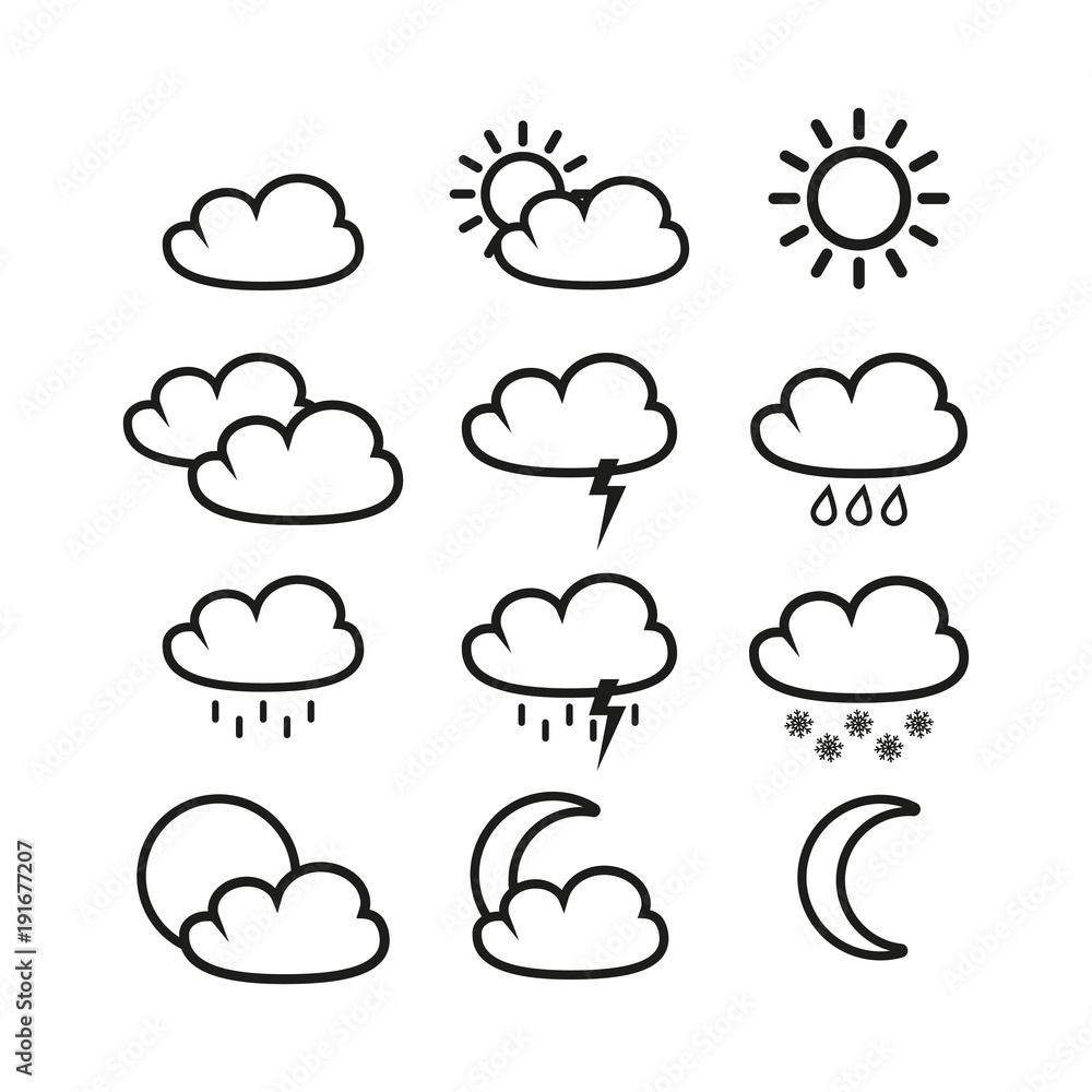 Weather set icons Weather set icons