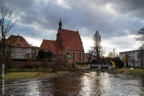 Wyspa Młyńska w mieście Bydgoszcz, Polska 05.02.2018