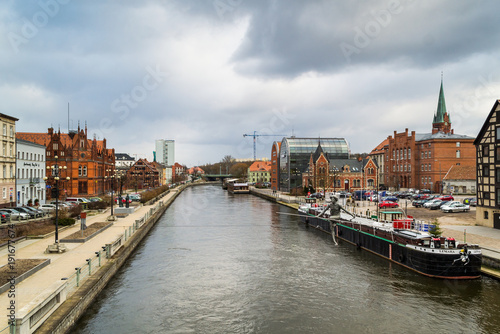 Wyspa Młyńska w mieście Bydgoszcz, Polska 05.02.2018