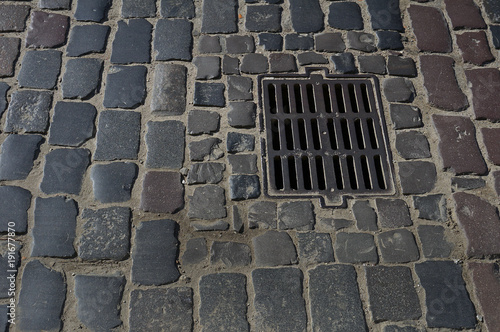 Photos Grate of waterspout sewage drain way