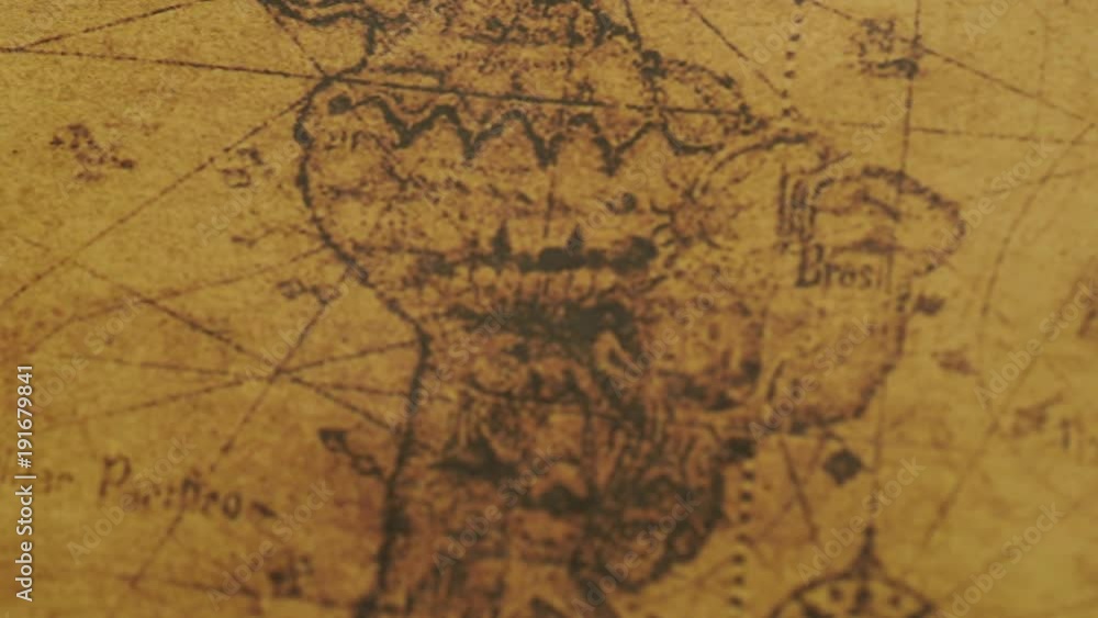 JAKARTA - Indonesia. February 08, 2018: Zoom in of vintage world map of South America regions JAKARTA - Indonesia. February 08, 2018: Zoom in of vintage world map of South America regions
