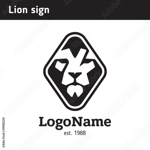 Fototapeta Naklejka Na Ścianę i Meble -  Logo of the lion's face, symbolizes confidence and strength