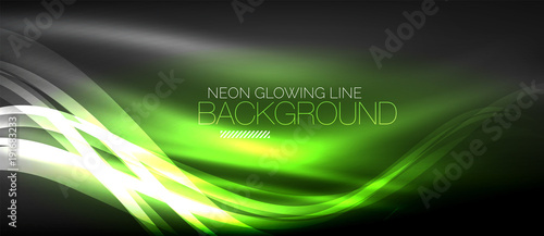 Neon elegant smooth wave lines digital abstract background