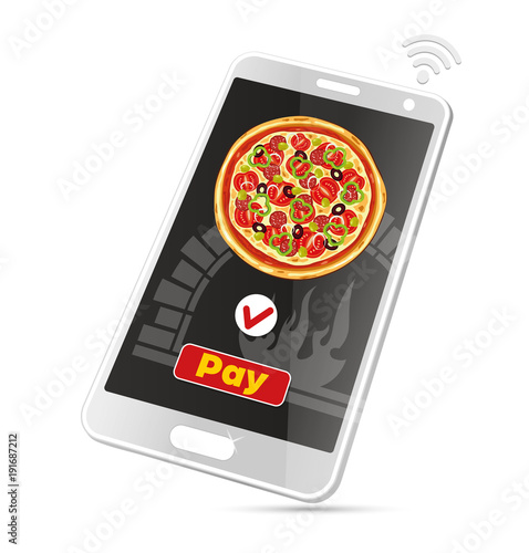 Smartphone pizza service on line