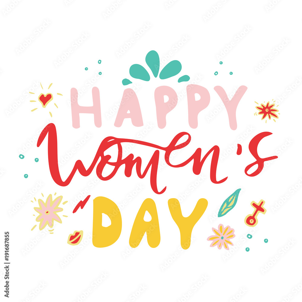 Beautiful card design for happy women's day celebration. Postcar