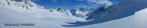 skitouring in beautiful snowy alps