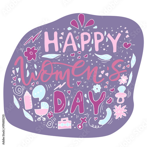 Beautiful card design for happy women's day celebration. Postcar photo