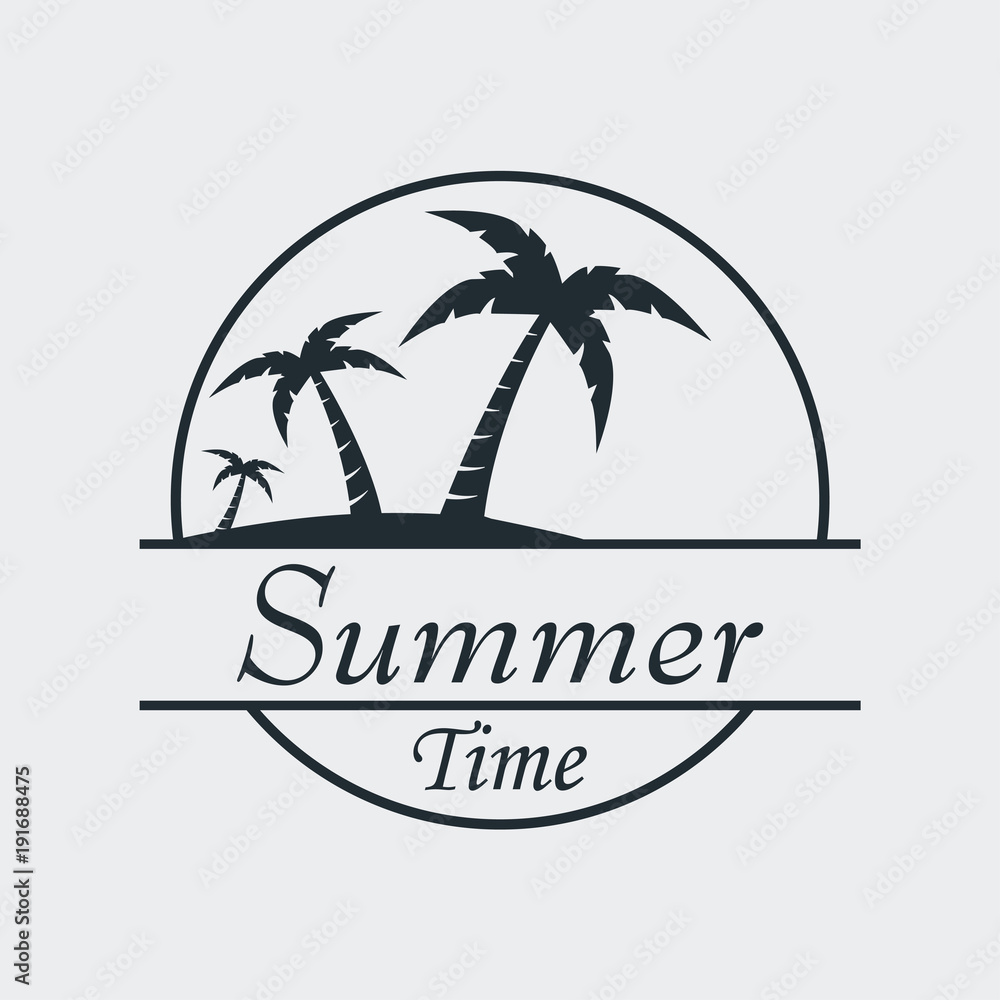 Icono plano Summer Time en fondo gris