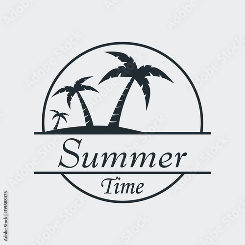Icono plano Summer Time en fondo gris