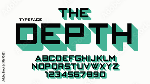 The Depth vector decorative font design, alphabet, typeface, typ