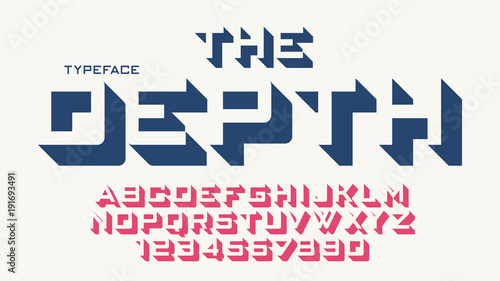 The Depth vector decorative font design, alphabet, typeface, typ