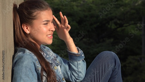 Angry Stressed And Distraught Teen Girl photo