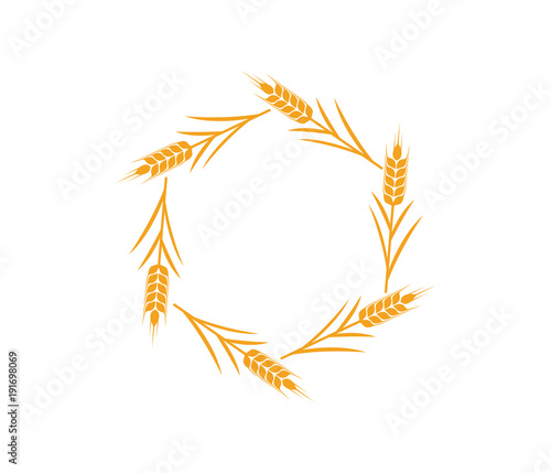 vector logo design and elements of wheat grain, wheat ears, wheat seed, or wheat rye