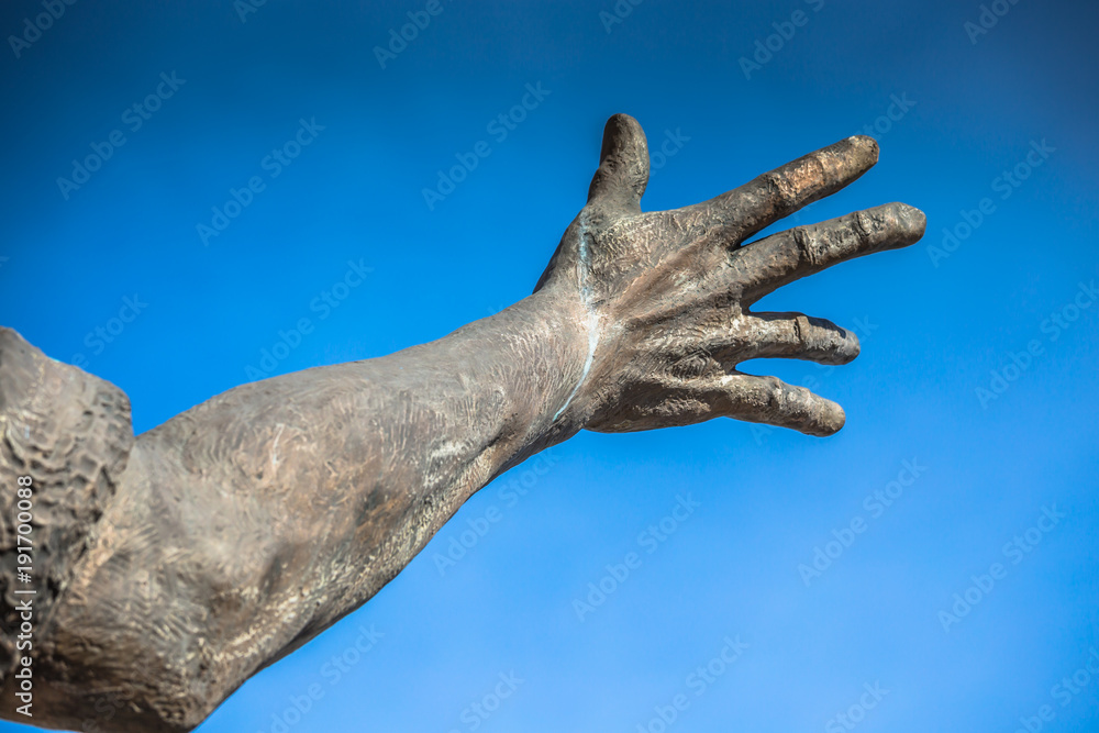 Fototapeta premium Statue at Cathedral of Saint Mary the Royal of La Almudena Madrid