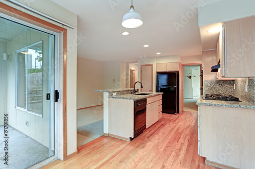 Large open kitchen with granite counter tops. © Javani LLC