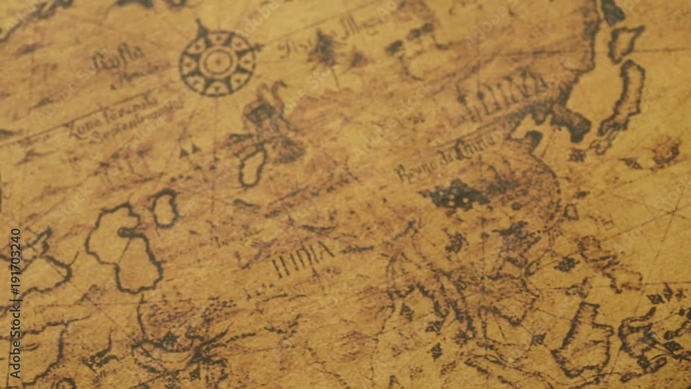 JAKARTA - Indonesia. February 08, 2018: Ancient map of Australia, Asia, Europe, Africa, and South America with compass JAKARTA - Indonesia. February 08, 2018: Ancient map of Australia, Asia, Europe, Africa, and South America with compass