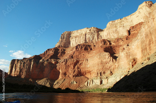 setting sun, colorado river, grand canyon