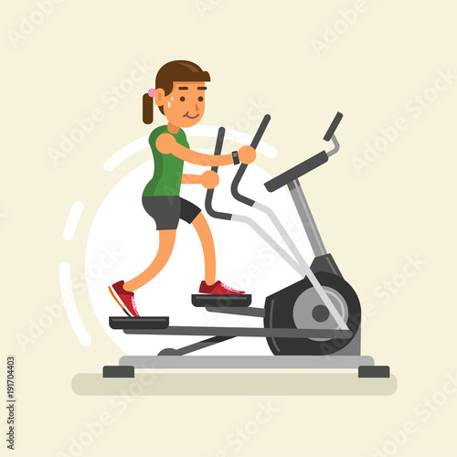 a woman doing exercises with elliptical trainer