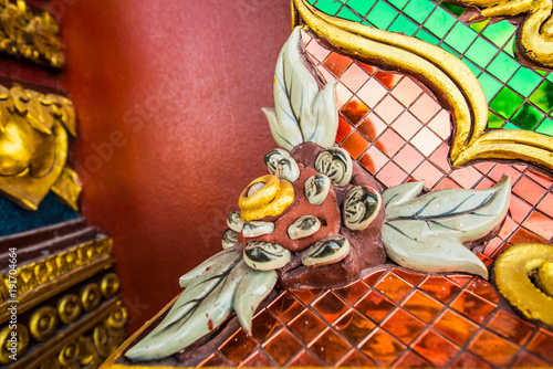 Thai style molding art in Prayodkhunpol Wiang Kalong temple photo