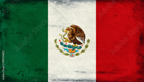 Vintage national flag of Mexico background