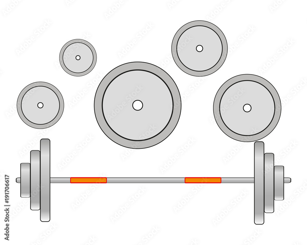 Fototapeta Atheletic projectile barbell