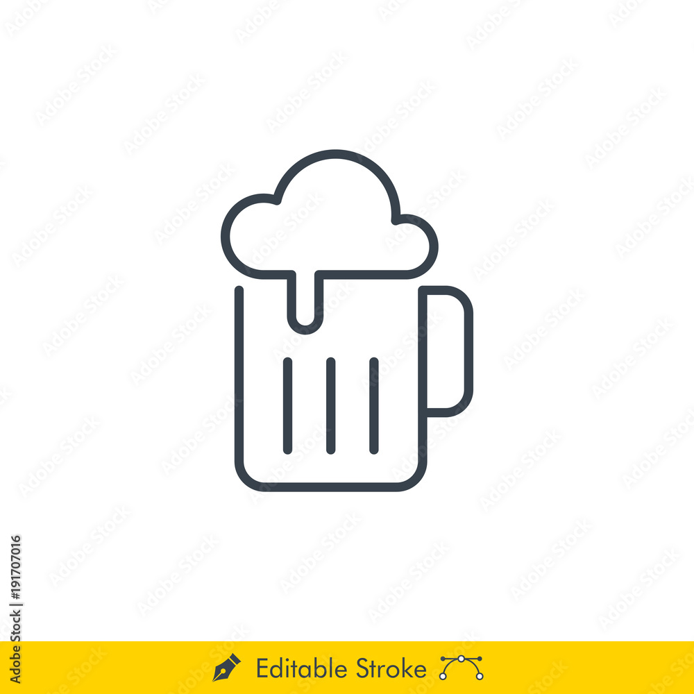 Beer Icon / Vector - In Line / Stroke Design Beer Icon / Vector - In Line / Stroke Design