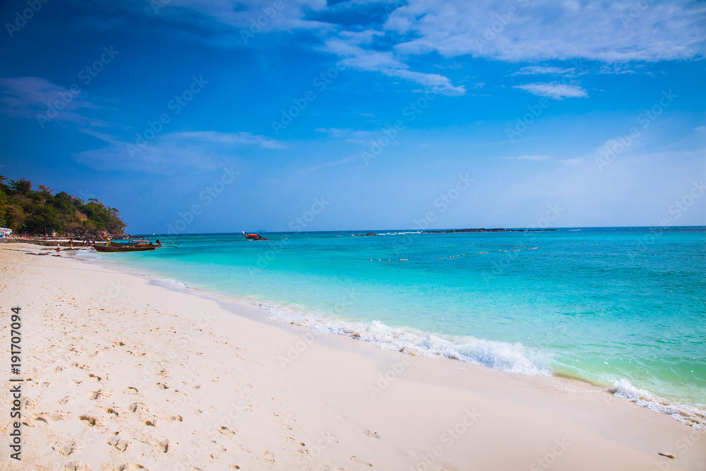 Beautiful turquoise water at Long beach at Phi Phi Island, Thailand. Beautiful turquoise water at Long beach at Phi Phi Island, Thailand.