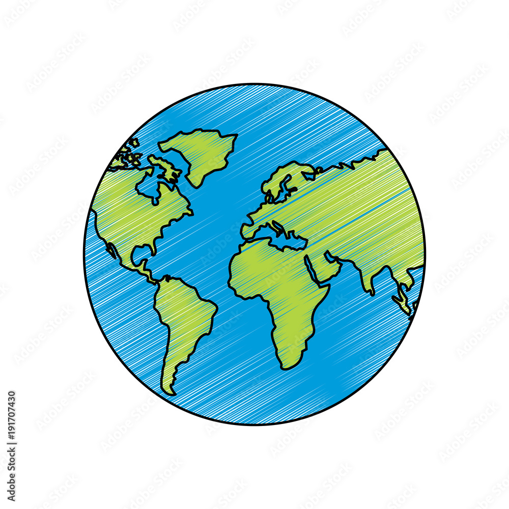 Earth Planet World Globe Map Icon Vector Illustration Drawing Image Earth Planet World Globe Map Icon Vector Illustration Drawing Image